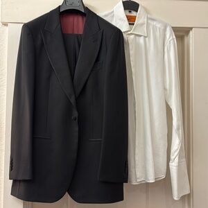Black three piece tuxedo from Suitsupply size 54